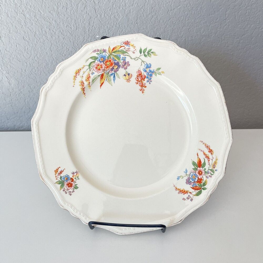 Antique Alfred Meakin Cascadia Floral Pattern Dinner Plate 10” England 1930’s